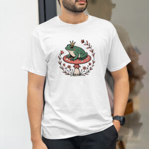 Royal Frog on Mushroom Graphic T-Shirt - Unisex Cotton Tee